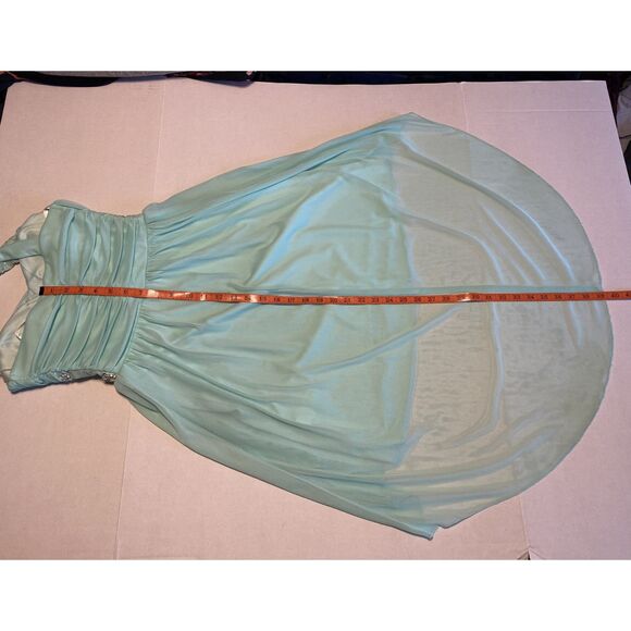 City Studio Formal Dress Size 5 Light Turquoise Bead Detail One Shoulder - Picture 12 of 14